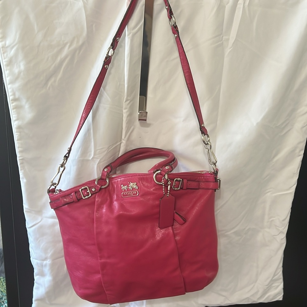 Coach Pink Shoulder Bag with Sporty Design